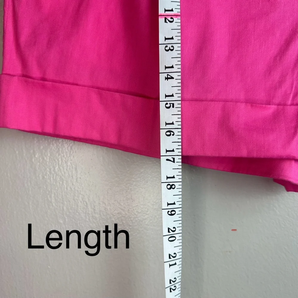 Rag & Bone Magenta Ivy Pleated Linen Short Sz 12 - Picture 6 of 9